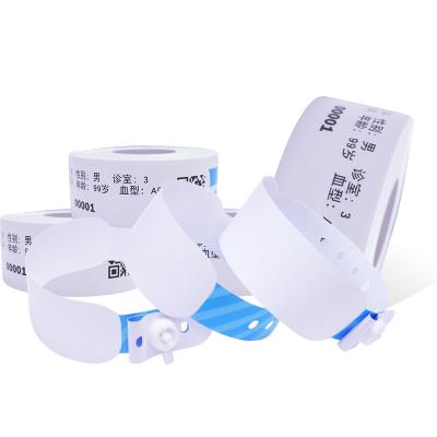 China Venta al por mayor de pulseras de hospital desechables de identificación con inyección de tinta de papel impreso para pacientes con sensibilidad térmica en venta