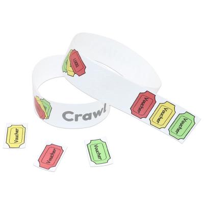 Китай Event Synthetic Paper Wristband Full Color Printing Waterproof Sweat Resistant Admission Bands продается