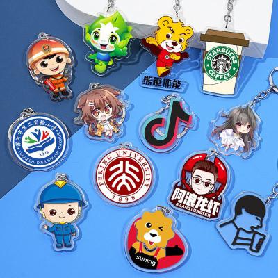 Cina Factory Custom Company Souvenir Acrylic Key Chain Enterprise Logo Business Event Promotional Gift Charms Keychain in vendita