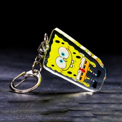 China Pattern Printed Acrylic Keychain Cute Cartoon Character Cute Durable Metal Ring Charms Acrylic Keychain Manufacturer for sale