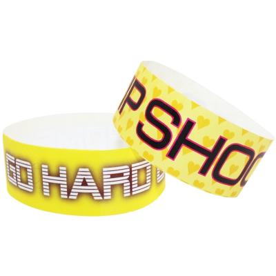 China Luxury Style Full Color Printing Tyvek Wristbands with Sequential Numbering Barcoding for sale