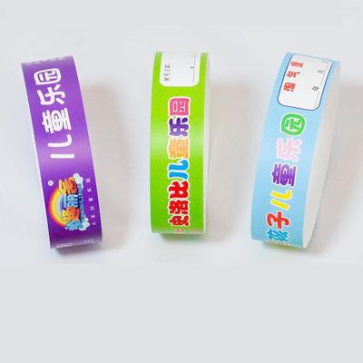 China PP Synthetic Paper Wristband Logo Printed Water/Sweat Resistant for Event Entry for sale