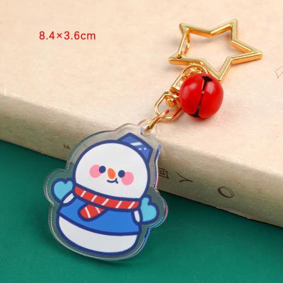 China Christmas Festival Snowman Keychain with Metal Ring Attachment and 2mm Thickness en venta