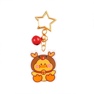 China Christmas Festival Custom Acrylic Keychain Key Ring Transparent Cute Cartoon Christmas Festival Snowman Charms Keychain zu verkaufen