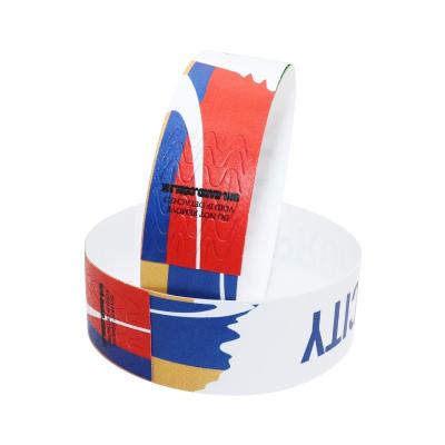 China Chinese Manufacturer Serial Numbered Tyvek Material Wristband Waterproof Full Color Printing With Your Custom Logo for sale