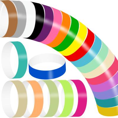 China Adjustable Full Color Printing Synthetic Paper VIP Wristbands Logo Printed Waterproof Tear Resistant Event for sale