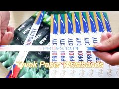 custom logo printed waterproof wristbands tyvek paper with sequential numbering barcoding