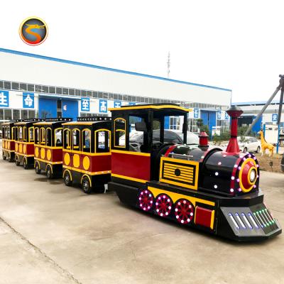 China Hot sale FRP+steel kids play mall kids train amusement park electric train kids games for sale