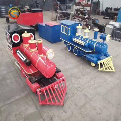 China Outdoor Amusement Track Equipment Theme Park Electric Smoking Tourist Train for sale