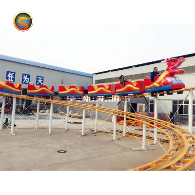 China Kids Outdoor Playground Rides Amusement Mini Roller Coaster Slide Dragon Train Ride 16p for sale