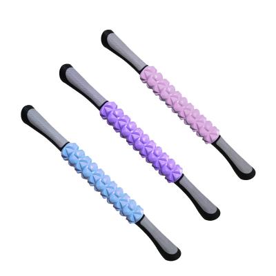 China Therapy EVA Handheld Back Deep Tissue Plastic Body Relax Muscle Massage Roller Stick For Fitness for sale