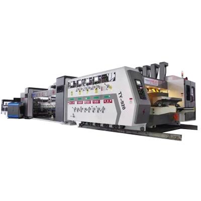 China Automatic Food Printing Slotting Die Cutting Gluing Strapping Linkage Line for sale