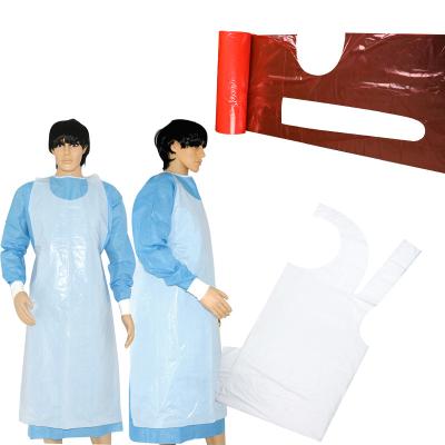 China Factory Wholesale Waterproof Disposable PE Apron Food Processing Plastic Sanitary Aprons 200pcs/Roll for sale