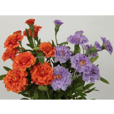 China Beautiful Colorful Cloth Artificial Garden Marigold Flowers For Wedding Decoration Home Decoration for sale