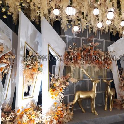 China White exclusive backdrop design ornament wedding decoration geometric color pattern backdrop for wedding decor for sale