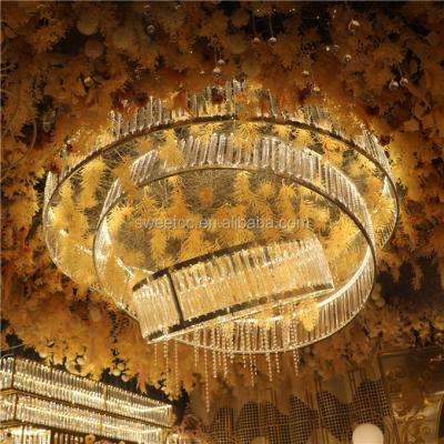 China Hanging Ornament LED Ring Floral Ceiling Wedding Decoration For Wedding Decoration for sale