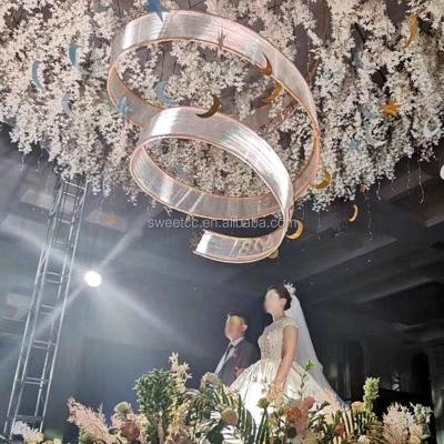 China 2019 Latest Design Wedding Party Drop Wedding Stage Ceiling Decoration Wedding Modern Hanging Props for sale