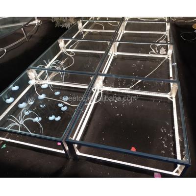 China Transparent removable ornament stage floor wedding stage led dance floor panel for sale for sale