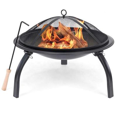 China Stocked Outdoor 22 Inch Barbecue Grill Metal Fire Pit Wood Burning Heating Bowl for sale