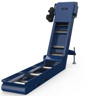 China Transportador de cadena del metal de Chip Conveyor Blue Green del raspador profesional del CNC en venta