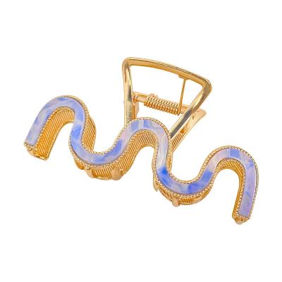 China Hair Accessories Pretty Exquisite Handmade Girl Grasping Hair Clip Metal Hair Claw Advanced M-shaped Clip for sale