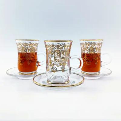 China Arabische Teetasse für den Haushalt 87 mm Höhe Glas Türkische Teetasse zu verkaufen