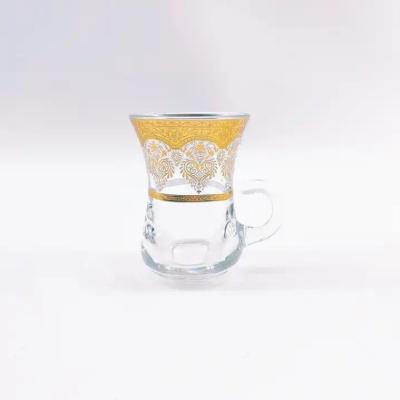 China Delikate arabische Teetasse Handgefertigt 115 ml Volumen 6 Tassen und 6 Schalen zu verkaufen