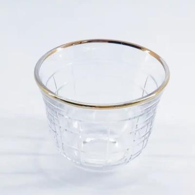 China Premium Glas Arabische Kaffeetasse Tasse Transparent 6 Tassen Schüsseln zu verkaufen