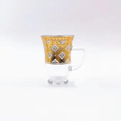 China 12 Stück arabische Teetasse Dekoriertes Glas libanesische Teetasse 84 mm Höhe zu verkaufen