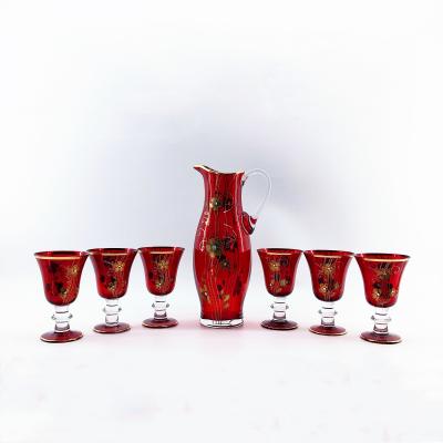 China Restaurant-Wasserkrug-Glas-Set-Griff-Moderne-Wasserkrug und Tumbler-Set zu verkaufen