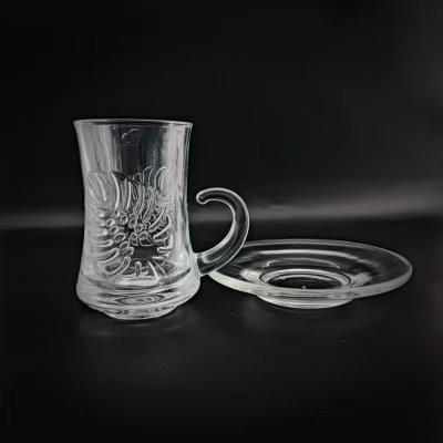 China Glasmaterialien Teetasse Sets Arabischer Stil Kristalltransparente Glasteetasse Für Tee Kaffee zu verkaufen