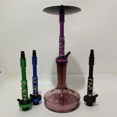 China Portable e Hookah de alumínio moderno Shisha feita à mão de cor de vidro frasco de chicha Fumo de vidro Shisha para fumar Sheesha à venda