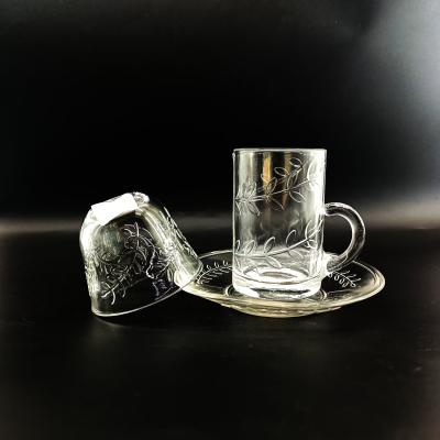 Κίνα Glossy Premium glasses Coffee Tea Cup Saucer Sets Arabian Style προς πώληση