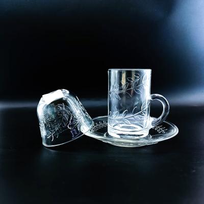 Κίνα Turkish cup cawa cup saucer transparent glass tea cup sets with new design can customize logo and different combination προς πώληση