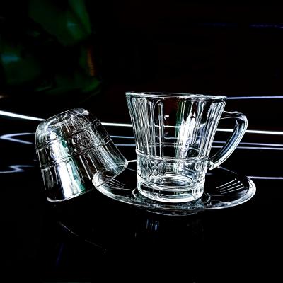 Κίνα High Quality Clear Glass Turkish Tea Cup and Cawa Cup Sets Crystal Glass Accept Customized Logo Can Make Different Combination προς πώληση