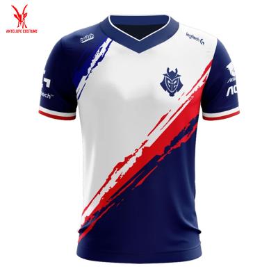 China Anti-Shrink Design Your Own Cool Full Tee Sublimation Printing Custom Mens E-sports Shirt for sale