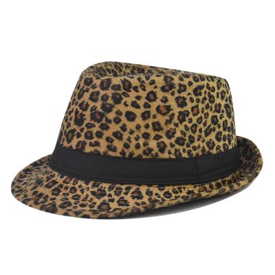 China COMMON new fashion leopard fabric short brim british jazz hat restoring ancient ways for sale