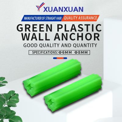 China Manufacture Suppliers Wall Socket 6mm Wall Plugs And Screws Green Color Plastic Flat Wall Socket for sale