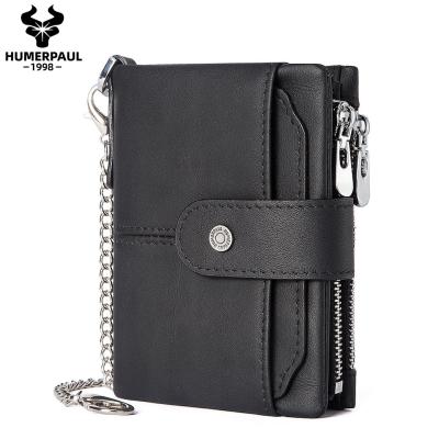 China HUMERPAUL fashion men's slim wallet for man retro card wallet money clip genuine leather minimalist rfid wallet for sale