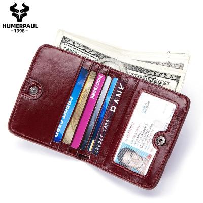 China HUMERPAUL Multifuction Fashion Lady Carteras Genuine Leather Lightweight Classic Wallet Women Pocket Slim Girls Bifold Pinch for sale