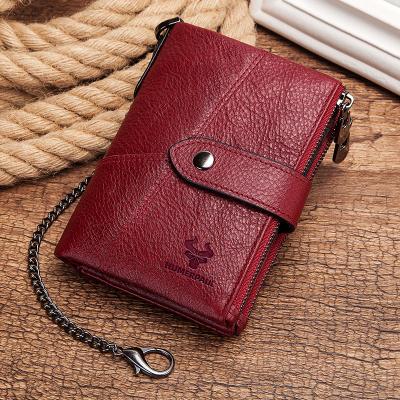 China HUMERPAUL RFID Fashion Luxury Wallets Leather Simple Short Women Card Ladies Purse Coin Purse Genuine Leather Wallet for sale