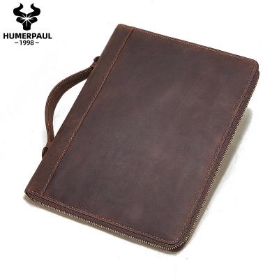 China Fashinable HUMERPAUL Newest Vintage Large Capacity Laptop Case Cover Business Genuine Leather Protective Bag 2020 New For Ipad for sale