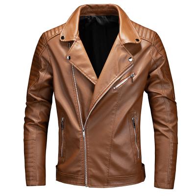 China QUICK DRY Mens Winter Leather Jackets Coats Fashion Anorak Biker Motorcycle Male Slim Fit Leather Jacket for sale