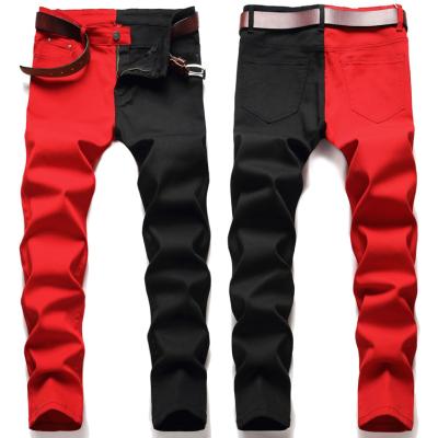 China RBX Men's Breathable Fashion Streetwear Hip Hop Hole Slim Straight Male Stretch Jeans Solid Denim Pants Trousers for sale