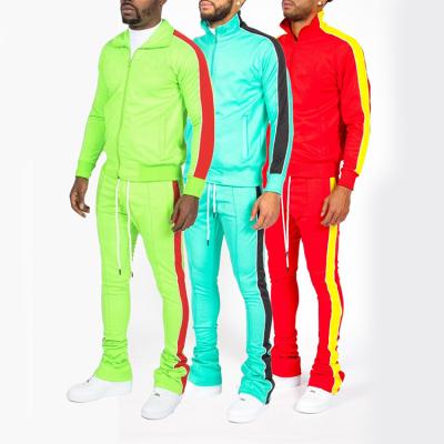 China Custom Plus Size Wholesales Multi Color Splicing Slim Fit Gym Jogging Tracksuits Jogging Suits For Men for sale