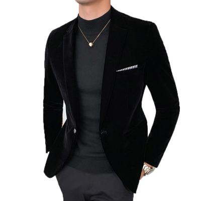 China Men's Casual Suits Logo Business Style Softer Velvet Slim Fit Men's Blazers Custom Made Anti-Shrink Jackets Wholesale Men's Casual Suits for sale