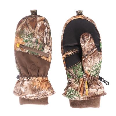 China Custom Logo Shockproof Full Finger Half Finger Winter Warm Camouflage Hunting Gloves for sale