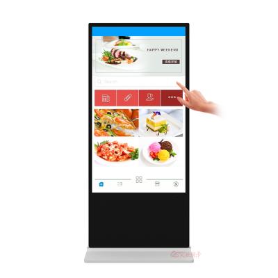 China Indoor LD-6505 RK3399 65 inch capacitive touch screen lcd player talking digital signage floor stand information kiosks for sale