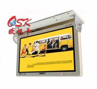 China QZ-1852 Remote Control 18.5 Inch Flip-down LCD Digital Advertising Player 24V Bus Monitor Multimedia Advertising Screen For Automobiles for sale