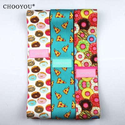 China Custom fitness equipment CHOOYOU logo cloth yoga gym exercise booty print fitness resistance bands for sale